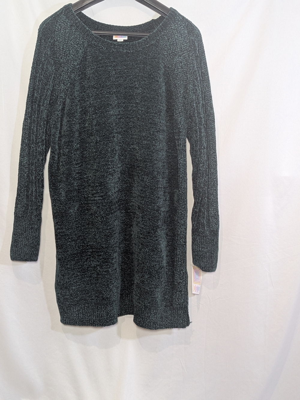 LuLaRoe 2XL NWT Longline Tunic Sweater Charcoal Teal Cozy Knit